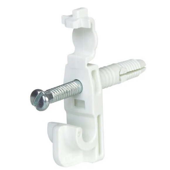 14 Rubbermaid White Plastic Metal Fast Set Back Clip with Drive Pin Shelving - Picture 2 of 5